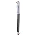 Stylus,TouchFine(TM) 2pcs 3-in-1 Replaceable Micro-Fiber Tip Stylus Pen for All Capacitive Touch Screen Smartphones,Tablets PC(Extra 4 Micro Fiber Tips) With Gift Box-Pinstripe Black/Silver