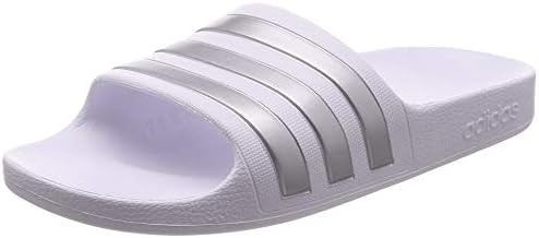 silver adidas slides