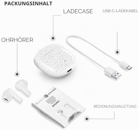 - Showy Bluetooth-Kopfhörer mit Kapsel, ergonomisches Design, ausgewogener Klang und optimaler Komfort, Design Dotted Elegance