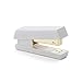 Zodaca [Pure White Design] Desk Stapler, 15 Sheets Capacity for Office / School / Home, White/Gold