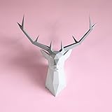 Brownfolds DIY Paper Wall Trophy; Origami Deer Head Wall Decor Art Piece; Pre-Cut and Scored Paper Templates
