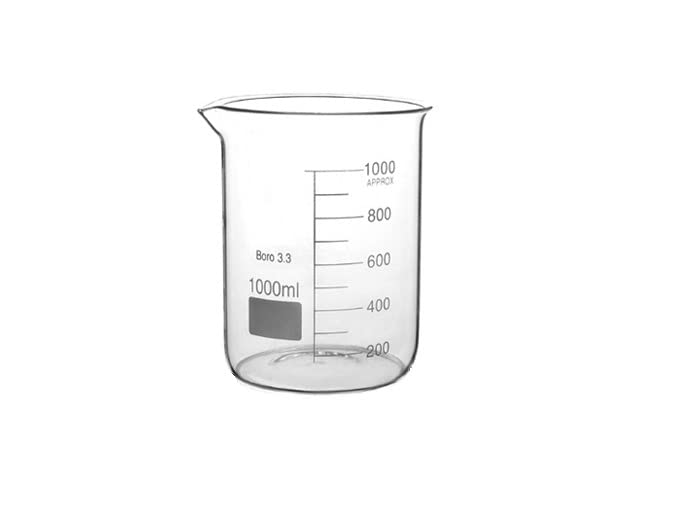 Rocwing Boro 3.3 Glass Graduated Measuring Beaker for Lab or Kitchen (1000ml)