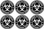 6 - 2" Zombie Outbreak Response Team Sticker Decal Black/White