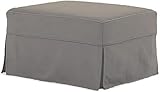 The Cotton Ottoman Slipcover Replacement. It Fits Pottery Barn PB Comfort Ottoman. Dense Cotton Sofa Footstool Cover (Comfort Light Gray)