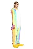 LeaveLive Adult Unicorn Onesie Kigurumi Animal Costume (L(168-177CM), Rainbow Unicorn)