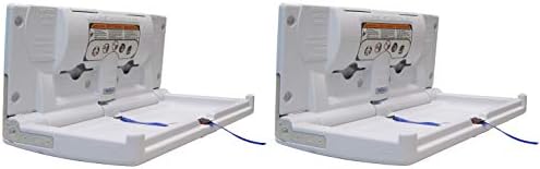 Continental 8252-H White Horizontal Baby Changing Station (2-Pack)