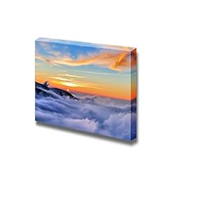 Winter Mountain on Sunlight Sky