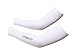 4ucycling Unisex Compression Fit Athletic Arm Sleeves Cooler with Spandex, White, Medium