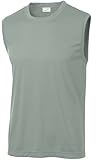 Joe's USA Men's Sleeveless Athletic Tee Shirt, Large, Silver