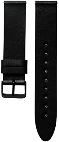 Black Minimalist Design Handmade Italian Leather Premium Quality 20mm Watch Band - Black Strap/Black Buckle