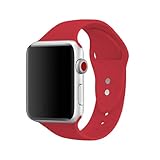 AdMaster Silicone Apple Watch Band and Replacement Sport iwatch Accessories Bands Series 3 2 1 Red 42mm M/L