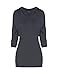 2000 SEJORA 3/4 Sleeve Dolman Tunic Top Crew Neck (Charcoal, Medium)