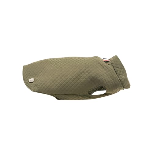 Record - Brandy Dog Raincoat with Velcro Closure and Adjustable Elastic Bands for Paws. Warm and Comfortable Winter Dog Coat | Dark Green, S, Back Length 35 cm