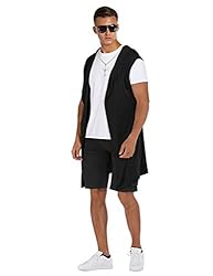 RAGEMALL Mens Sleeveless Long Cardigan Open Front