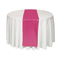 LinenTablecloth 14 x 108-Inch Satin Table Runner Fuchsia