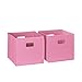 RiverRidge Folding Storage Bins with Handles Pink Cube Storage Organizer for Closet, Bedroom & Playroom - Closet Organizers and Storage Set of 2