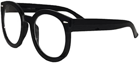 Large Round Glasses Bold Thick Frame Clear Lens Reader Nerd Style (Bold Round Black)