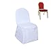 Efavormart 50pcs Round Top White Polyester Banquet Chair Covers Linen Dinning Chair slipcover for Wedding Party Event Catering