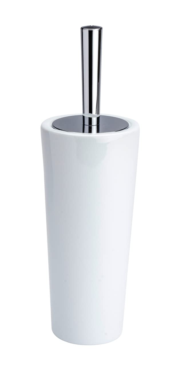 Wenko "Coni" Toilet Brush and Holder, White/Silver/Black