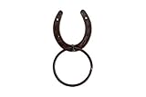 Dennis East Western Horseshoe Cast Iron Towel Ring, Brown, 