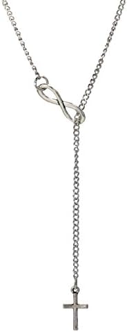 Womens Infinity Charm Cross Necklace & Eternity Infinity Fashion Jewelry Necklace