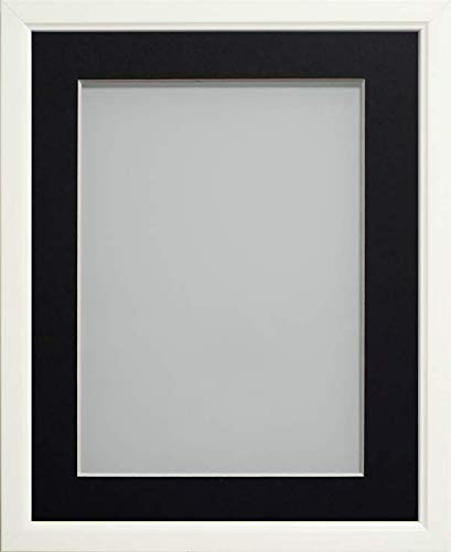 Frame Company Drayton Range White A4 Picture Photo Frame with Black Mount for Image 10x6 inch * Choice of Sizes* — image 1