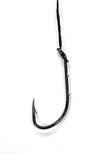 Eagle Claw9135-1/0 Bait Holder Snelled Hooks Terminal Tackle, Dark Finish,Black
