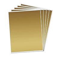 5 Sheets, 9" x 7", Gold Scratch Off Sticker Labels Large DIY Sheet