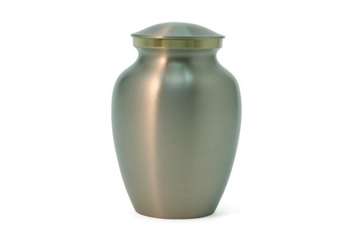 Near & Dear Pet Memorials Classic Brass Pet Cremation Urn, 85 Cubic Inch, Brushed Pewter - Thumbnail 2