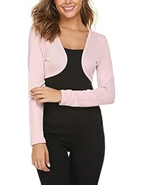 Zeagoo - Chaqueta de punto para mujer, manga larga, estilo bolero