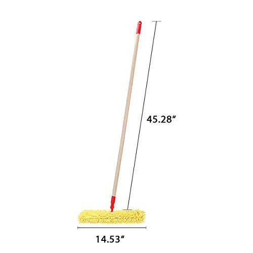CLEANHOME Microfiber Flip Mop for Tile Floor with 2 Washable Mop Pads-Professional Hardwood Floor Dust Mop-360 Dry and Wet Cleaning Mopping,Yellow