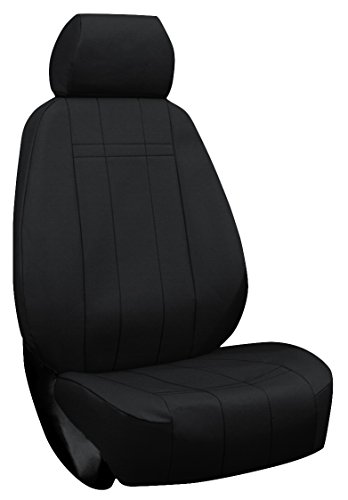 ShearComfort Custom Waterproof Cordura Seat Covers for Ford Econoline E Series Vans (2008-2014) Rear Seat Set, Black for Solid Bench w/ Outer Arm and Seatbelt in Backrest (2nd Row)