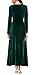 Urban CoCo Women's Elegant Long Sleeve Ruched Velvet Stretchy Long Dress (XL, Green)