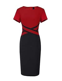 VFSHOW - Vestido elegante para mujer con diseño de bloques de colores