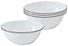 Crow Canyon Home Enamelware Cereal Bowl, 20 ounce, Vintage White/Grey (Set of 4)
