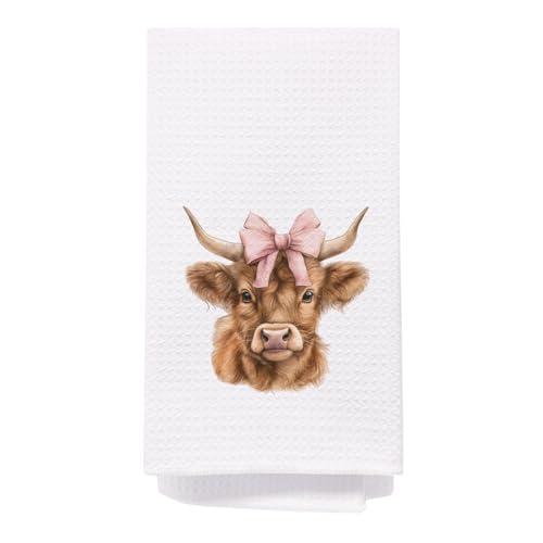 SPBL&L Coquette Western Cow Kitchen Towels, Pink Bow Decorative Hand Towels, Coquette Bathroom Decor, 16x24 Inch at Amazon