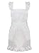 White Frilly Pinafore Apron for Baking, Victorian Waitress Downton Maid Costume with Mop Cap, Attractive Design with Adjustable Sizing & Quality Easy Care Material