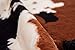 NativeSkins Faux Cowhide Rug (4.6ft x 5.2ft) - Cow Print Area Rug for a Western Boho Decor - Synthetic, Cruelty-Free Animal Hide Carpet with No-Slip Backing, Cow Print Rug