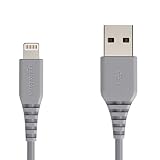 AmazonBasics Lightning to USB A Cable, MFi Certified iPhone Charger, Grey, 4 Inch