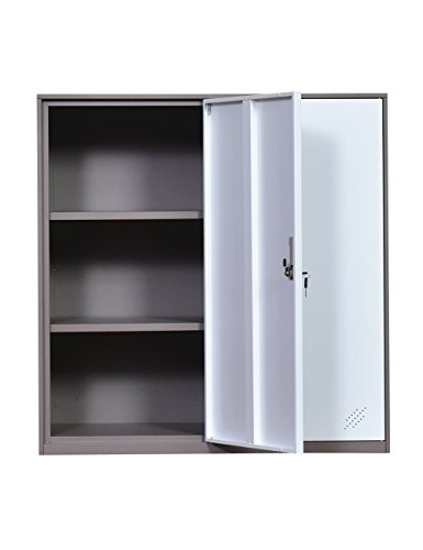 Small Office Metal Cabinet Locker with 3 Layer Each Door Storage for Cloth PC and Shoes,Changing Room Locker (2D)