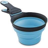 Dexas Popware for Pets Collapsible KlipScoop, 1 Cup Capacity, Gray/Blue