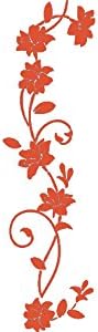 Orange 18'' X 65'' Rattan Flower Removable Vinyl Wall Decor Decal Sticker