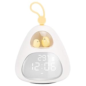 Wekker voor kinderen, schattig kuiken Wakker worden Licht Kinderen Slaaptrainer Draagbaar Nachtlampje APP Wekker USB…
