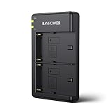 RAVPower NP-F550 Dual Slot Battery Charger, Compatible with Sony NP F970, F750, F770, F960, F550, F530, F330, F570, CCD-SC55, TR516, TR716, TR818, TR910, TR917 Batteries and More