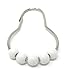 DOTZ White Roller Shower Curtain Rings | Nickel-Plated Stainless Steel Hooks with Easy Glide Roller Balls | Durable and Polished, Won't Snag or Tear | Set of 12