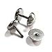10mm 2pcs Men Women Circle Stud Earrings Steel with Cubic Zirconia, Cheater Fake Ear Plug Gauges