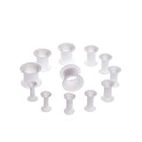 BodyJ4You Ear Skin Flexible Tunnels Expander Gauge Earlets White 8G-00G Silicone Plugs 12PC