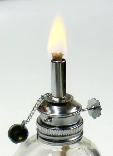 Oil Lamps & Accessories - Alcohol Lamp Spirit Lamp Burner Adjustable 3/16 Wick 4oz Faceted Glass Wax Work by JTS