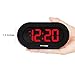 REACHER Small Digital Alarm Clock with Simple Operation, Easy Snooze, Red LED Numbers, USB Phone Charging Port, Outlet Powered Compact Clock for Bedrooms [No Plug Included]