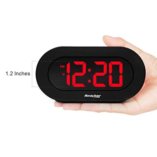 REACHER Small Digital Alarm Clock with Simple Operation, Easy Snooze